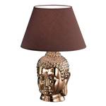 Tischleuchte Buddha-Head Mischgewebe / Keramik - 1-flammig - Kupfer