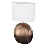 Tafellamp Foro II textielmix/keramiek - 1 lichtbron - Koperkleurig/wit