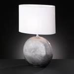Tafellamp Foro II textielmix/keramiek - 1 lichtbron - Wit/chroomkleurig