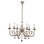 Hanglamp Curly glas/ijzer - 6 lichtbronnen - Brons