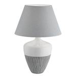 Tafellamp Derby geweven stof/keramiek - 1 lichtbron - Grijs / Wit