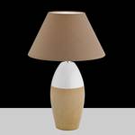 Tafellamp Bedford geweven stof/keramiek - 1 lichtbron - Lichtbruin/wit