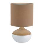 Lampe Norwich Tissu / Céramique - 1 ampoule - Marron clair / Blanc