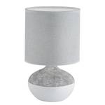 Tafellamp Norwich geweven stof/keramiek - 1 lichtbron - Grijs / Wit