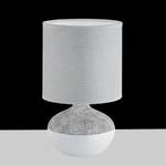 Tischleuchte Norwich Webstoff / Keramik - 1-flammig - Grau / Weiß