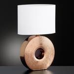 Tafellamp Eye geweven stof/keramiek - 1 lichtbron - Koperkleurig/wit - Breedte: 34 cm