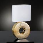 Lampe Eye Tissu / Céramique - 1 ampoule - Blanc / Doré - Largeur : 22 cm