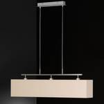 Hanglamp Casta geweven stof/ijzer - 3 lichtbronnen - Beige/chroomkleurig