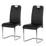 Chaises cantilever Ace (lot de 2) Imitation cuir - Noir