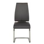 Chaises cantilever Alda (lot de 2) Imitation cuir Gris foncé