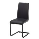 Chaise Cantilever Bjora Imitation cuir - Noir - Lot de 2