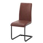 Chaise Cantilever Bjora Imitation cuir - Marron vintage - Lot de 2