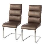 Chaises cantilever Bogus (lot de 2) Imitation cuir - Marron