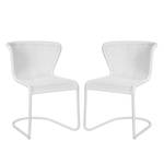 Chaises cantilever Calla (lot de 2) Polyrotin / Métal - Blanc