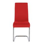 Chaise cantilever Claras Tissu - Rouge - Lot de 2