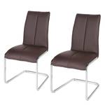 Chaises cantilever Dulox (lot de 2) Imitation cuir - Marron