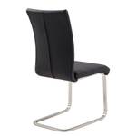 Chaises cantilever Fizz (lot de 2) Imitation cuir / Acier inoxydable - Noir - Sans accoudoirs