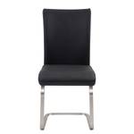 Chaises cantilever Fizz (lot de 2) Imitation cuir / Acier inoxydable - Noir - Sans accoudoirs