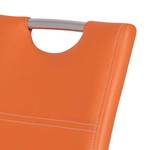 Chaise cantilever La Paz Imitation cuir / Métal - Chrome - Orange - Lot de 2