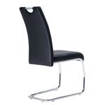 Chaise cantilever La Paz Imitation cuir / Métal - Chrome - Noir - Lot de 2