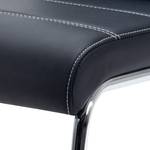 Chaise cantilever La Paz Imitation cuir / Métal - Chrome - Noir - Lot de 2