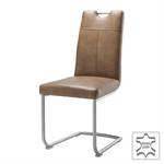 Chaise cantilever Leon Cuir véritable - Nougat