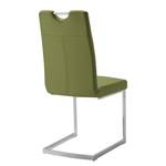 Chaise cantilever Leon Imitation cuir - Vert olive