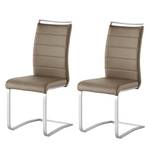 Chaise cantilever Lezuza Imitation cuir / Acier inoxydable - Lot de 2