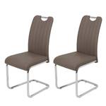 Chaises cantilever Lotti (lot de 2) Cuir synthétique - Latte macchiatto