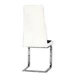 Chaises cantilever Marcia (lot de 2) Tissu noire / Imitation cuir blanc