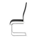 Chaises cantilever Marcia (lot de 2) Tissu noire / Imitation cuir blanc