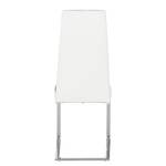 Chaises cantilever Marcia (lot de 2) Tissu noire / Imitation cuir blanc