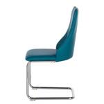 Chaises cantilever Mialena (lot de 2) Imitation cuir - Bleu pétrole