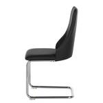 Chaises cantilever Mialena (lot de 2) Imitation cuir - Noir