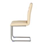 Chaises cantilever Nando (lot de 2) Cuir véritable - Beige