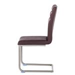 Chaises cantilever Nando (lot de 2) Cuir véritable - Marron foncé