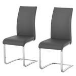 Chaises cantilever Nando (lot de 2) Cuir synthétique Gris