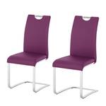 Chaises cantilever Nevia (lot de 2) Imitation cuir Violet