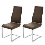 Chaises cantilever Nito (lot de 2) Imitation cuir - Marron