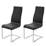 Chaises cantilever Nito (lot de 2) Imitation cuir - Noir