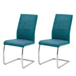 Chaises cantilever Palmyra I (lot de 2) Bleu pétrole