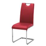 Chaise cantilever Pasala Imitation cuir - Rouge bourgogne - Lot de 2