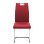 Chaise cantilever Pasala Imitation cuir - Rouge bourgogne - Lot de 2