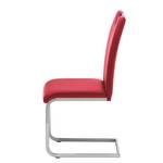 Chaise cantilever Pasala Imitation cuir - Rouge bourgogne - Lot de 2