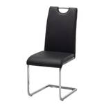 Chaise cantilever Pasala Imitation cuir - Noir - Lot de 2