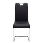 Chaise cantilever Pasala Imitation cuir - Noir - Lot de 2
