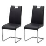 Chaise cantilever Pasala Imitation cuir - Noir - Lot de 2