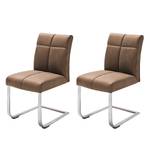 Chaises cantilever Stam I (lot de 2) Marron châtaignier - Cuir synthétique