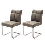 Chaises cantilever Stam II (lot de 2) Marron clair - Cuir synthétique