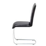 Chaises cantilever Timola (lot de 2) Imitation cuir - Noir